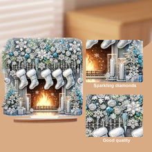 Load image into Gallery viewer, Wooden Special Shaped Fireplace White Stockings Diamond Painting Table Ornament