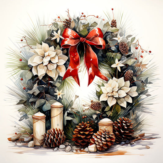 Diamond Painting - Full Square - Christmas wreaths (40*40CM)