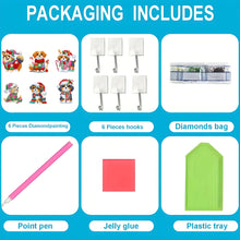 Load image into Gallery viewer, 6Pcs Acrylic Diamond Painting Hooks Christmas Theme Diamond Art Craft Wall Hooks