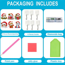 Load image into Gallery viewer, 6Pcs Acrylic Diamond Painting Hooks Christmas Theme Diamond Art Craft Wall Hooks