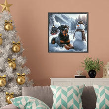 Load image into Gallery viewer, AB Diamond Painting - Full Round - Winter snowman and puppy (40*40CM)