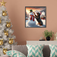 Load image into Gallery viewer, AB Diamond Painting - Full Round - Winter snowman and puppy (40*40CM)