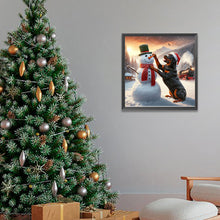 Load image into Gallery viewer, AB Diamond Painting - Full Round - Winter snowman and puppy (40*40CM)