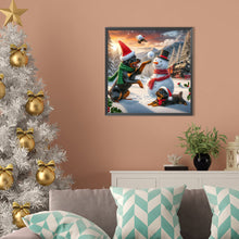 Load image into Gallery viewer, AB Diamond Painting - Full Round - Winter snowman and puppy (40*40CM)