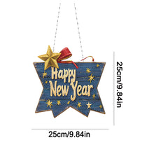 Load image into Gallery viewer, Acrylic Christmas Diamond Art Painting Hanging Ornament Kit (Happy New Year)