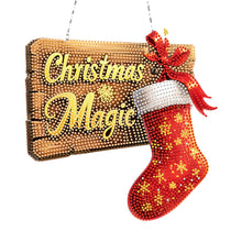 Load image into Gallery viewer, Acrylic Christmas Diamond Art Painting Hanging Ornament Kit (Christmas Magic)