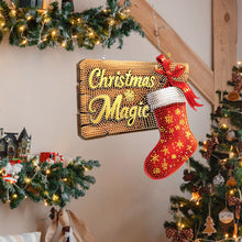 Load image into Gallery viewer, Acrylic Christmas Diamond Art Painting Hanging Ornament Kit (Christmas Magic)