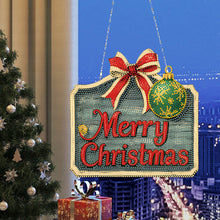 Load image into Gallery viewer, Acrylic Christmas Diamond Art Painting Hanging Ornament Kit (Merry Christmas)