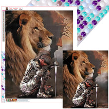 Load image into Gallery viewer, Diamond Painting - Full Round - Lion and warrior girl (55*70CM)