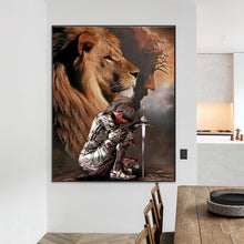 Load image into Gallery viewer, Diamond Painting - Full Round - Lion and warrior girl (55*70CM)