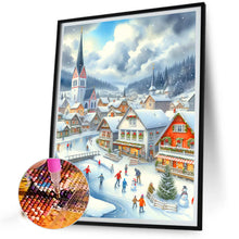 Load image into Gallery viewer, Diamond Painting - Full Round - Small town Christmas snow scene (40*50CM)