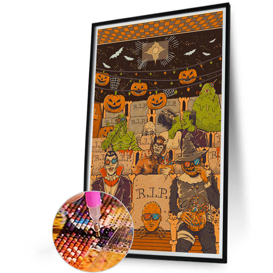 Diamond Painting - Full Round - Halloween movie theater atmosphere (40*60CM)