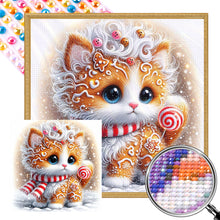 Load image into Gallery viewer, AB Diamond Painting - Full Round - Christmas cookies orange cat (40*40CM)