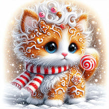 Load image into Gallery viewer, AB Diamond Painting - Full Round - Christmas cookies orange cat (40*40CM)