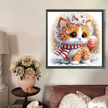 Load image into Gallery viewer, AB Diamond Painting - Full Round - Christmas cookies orange cat (40*40CM)