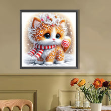 Load image into Gallery viewer, AB Diamond Painting - Full Round - Christmas cookies orange cat (40*40CM)