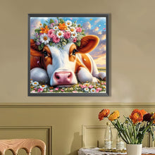 Load image into Gallery viewer, AB Diamond Painting - Full Round - Wreath cow (40*40CM)