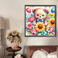 Load image into Gallery viewer, AB Diamond Painting - Full Round - Bear in the flowers (40*40CM)
