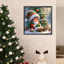 Load image into Gallery viewer, Diamond Painting - Full Round - Christmas tree and girl (40*40CM)
