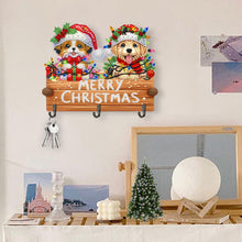 Load image into Gallery viewer, Wooden Christmas Diamond Art Hanging Hooks 3 Hooks Rhinestone Painting Coat Hook