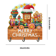 Load image into Gallery viewer, Wooden Christmas Diamond Art Hanging Hooks 3 Hooks Rhinestone Painting Coat Hook