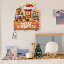 Load image into Gallery viewer, Wooden Christmas Diamond Art Hanging Hooks 3 Hooks Rhinestone Painting Coat Hook