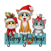 Load image into Gallery viewer, Wooden Christmas Diamond Art Hanging Hooks 3 Hooks Rhinestone Painting Coat Hook