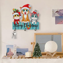 Load image into Gallery viewer, Wooden Christmas Diamond Art Hanging Hooks 3 Hooks Rhinestone Painting Coat Hook