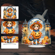 Load image into Gallery viewer, Acrylic Halloween Theme Diamond Painting Tabletop Ornaments Kit (Pumpkin Kid)