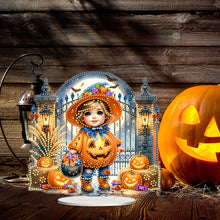 Load image into Gallery viewer, Acrylic Halloween Theme Diamond Painting Tabletop Ornaments Kit (Pumpkin Kid)