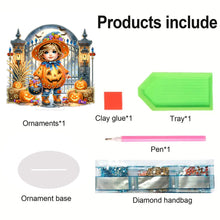 Load image into Gallery viewer, Acrylic Halloween Theme Diamond Painting Tabletop Ornaments Kit (Pumpkin Kid)
