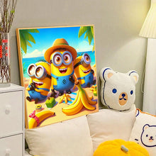 Load image into Gallery viewer, Diamond Painting - Full Round - Three Minions on the beach (40*40CM)