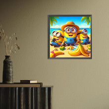 Load image into Gallery viewer, Diamond Painting - Full Round - Three Minions on the beach (40*40CM)