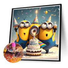 Load image into Gallery viewer, Diamond Painting - Full Round - Birthday party Three Minions (40*40CM)