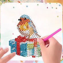 Load image into Gallery viewer, 6Pcs Christmas Bluebird Fridge Stickers Diamond Painting Art Magnets Decals
