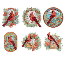 Load image into Gallery viewer, 6Pcs Christmas Cardinal Fridge Stickers Diamond Painting Art Magnets Decals
