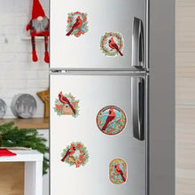 Load image into Gallery viewer, 6Pcs Christmas Cardinal Fridge Stickers Diamond Painting Art Magnets Decals