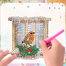 Load image into Gallery viewer, 6Pcs Christmas Bird Fridge Stickers Diamond Painting Art Magnets Decals