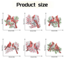 Load image into Gallery viewer, 6Pcs Christmas Cardinal Fridge Stickers Diamond Painting Art Magnets Decals