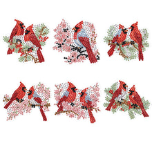 Load image into Gallery viewer, 6Pcs Christmas Cardinal Fridge Stickers Diamond Painting Art Magnets Decals