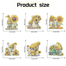 Load image into Gallery viewer, 6Pcs Sunflower Skeleton Diamond Art Fridge Magnet for Fridge Whiteboards