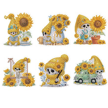 Load image into Gallery viewer, 6Pcs Sunflower Skeleton Diamond Art Fridge Magnet for Fridge Whiteboards