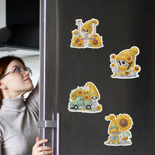 Load image into Gallery viewer, 6Pcs Sunflower Skeleton Diamond Art Fridge Magnet for Fridge Whiteboards