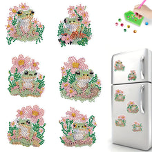 Load image into Gallery viewer, 6Pcs Flower Frog Diamond Painting Art Fridge Magnet for Fridge Whiteboards