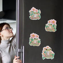 Load image into Gallery viewer, 6Pcs Flower Frog Diamond Painting Art Fridge Magnet for Fridge Whiteboards