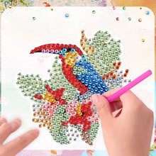 Load image into Gallery viewer, 6Pcs Flower Parrot Diamond Painting Art Fridge Magnet for Fridge Whiteboards