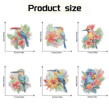 Load image into Gallery viewer, 6Pcs Flower Parrot Diamond Painting Art Fridge Magnet for Fridge Whiteboards