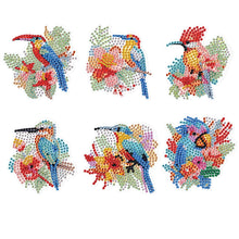 Load image into Gallery viewer, 6Pcs Flower Parrot Diamond Painting Art Fridge Magnet for Fridge Whiteboards