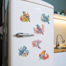 Load image into Gallery viewer, 6Pcs Flower Bird Diamond Painting Art Fridge Magnet for Fridge Whiteboards