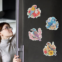 Load image into Gallery viewer, 6Pcs Flower Bird Diamond Painting Art Fridge Magnet for Fridge Whiteboards